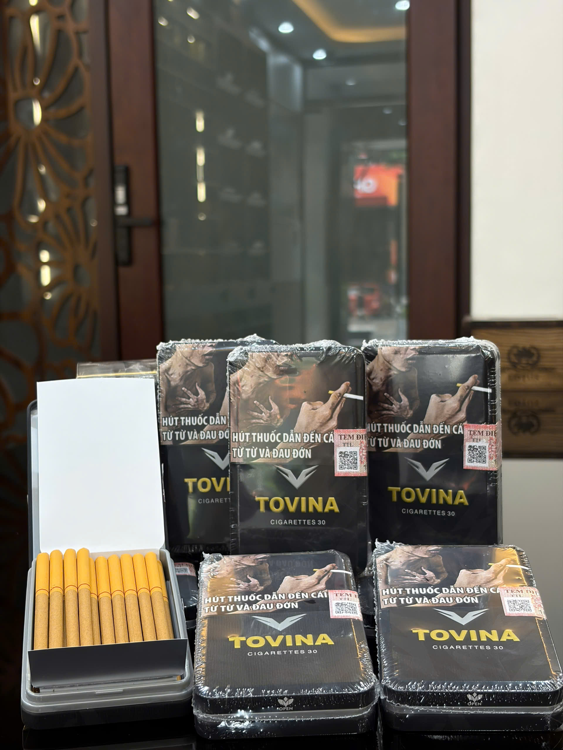 Cigar SLIM 30 TOVINA (Hộp sắt 30 điếu/1 hộp) (1 Cây / 5 Hộp)